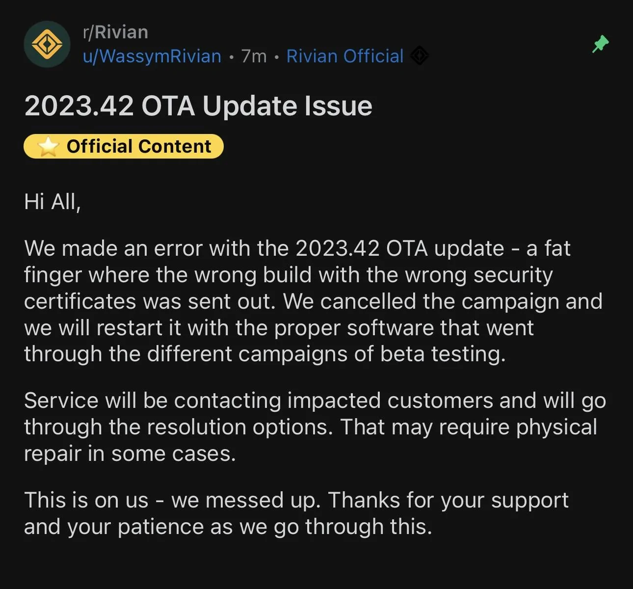 Rivian R1T R1S Software Update 2023.42.0 is out (⚠️ UPDATE: OTA fix rolling out today 11/15/23) IMG_7407