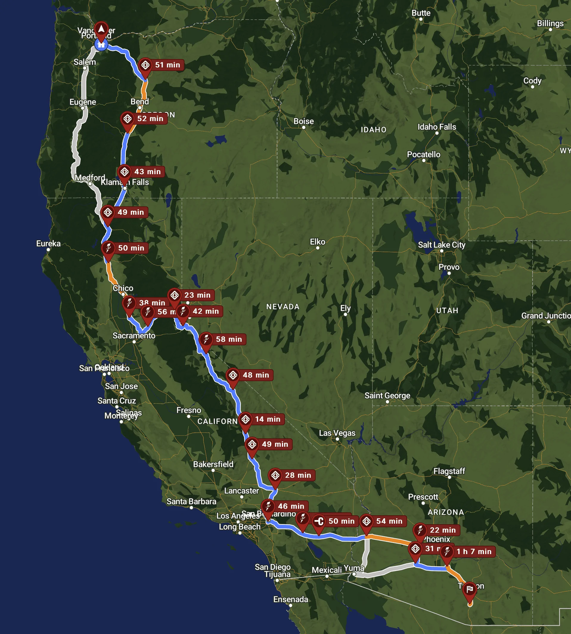 Rivian R1T R1S 4500 mile towing journey - Portland to Tucson and back; with side trips. Screenshot 2023-11-12 at 10.22.59 PM