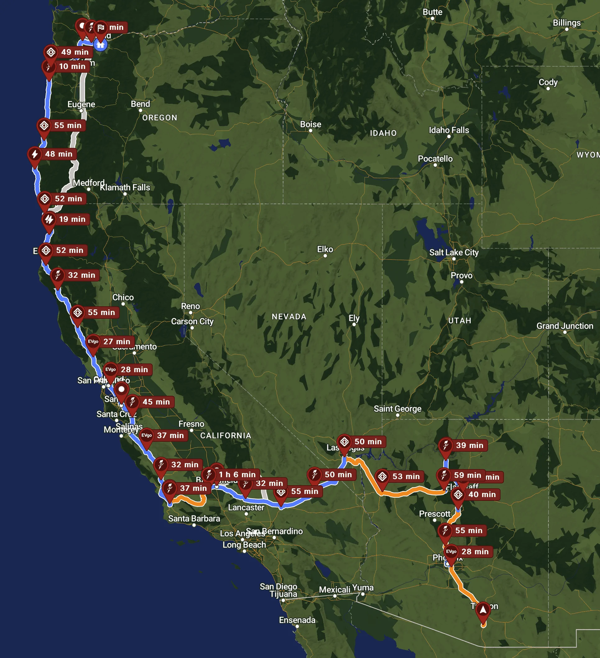 Rivian R1T R1S 4500 mile towing journey - Portland to Tucson and back; with side trips. Screenshot 2023-11-12 at 11.20.17 PM