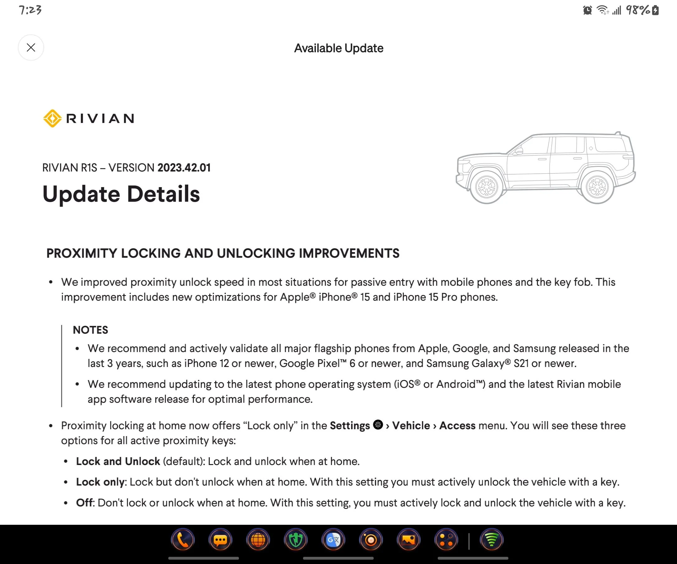 Rivian R1T R1S Software Update 2023.42.0 is out (⚠️ UPDATE: OTA fix rolling out today 11/15/23) Screenshot_20231116_192331_Rivian
