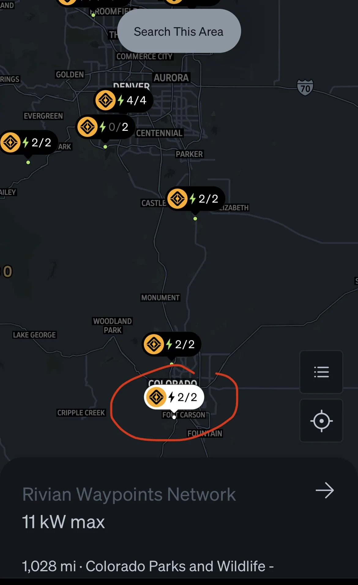 Rivian R1T R1S Missed it by 60+miles...RAN map location pin issue IMG_2159