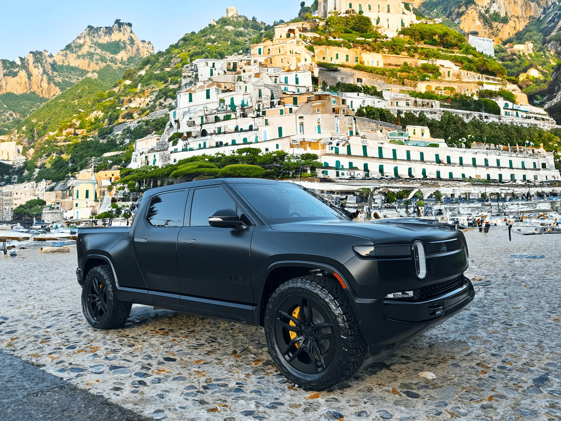 Rivian R1T R1S Project Midnight R1T amalfi-coast-italy-small-png