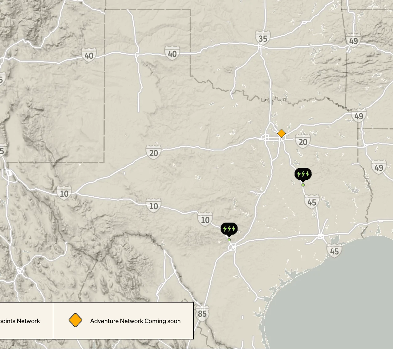 Rivian R1T R1S RAN Rivian Charging Stations Locations Map via Google Maps Screenshot 2023-11-22 at 8.46.21 AM
