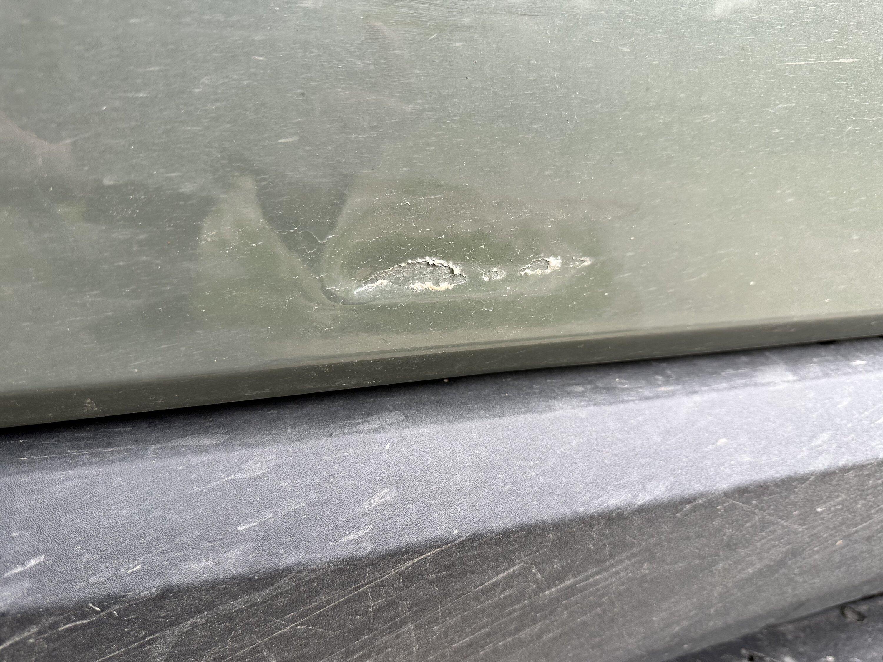 Rivian R1T R1S Advice on Gear Tunnel door dent IMG_2460