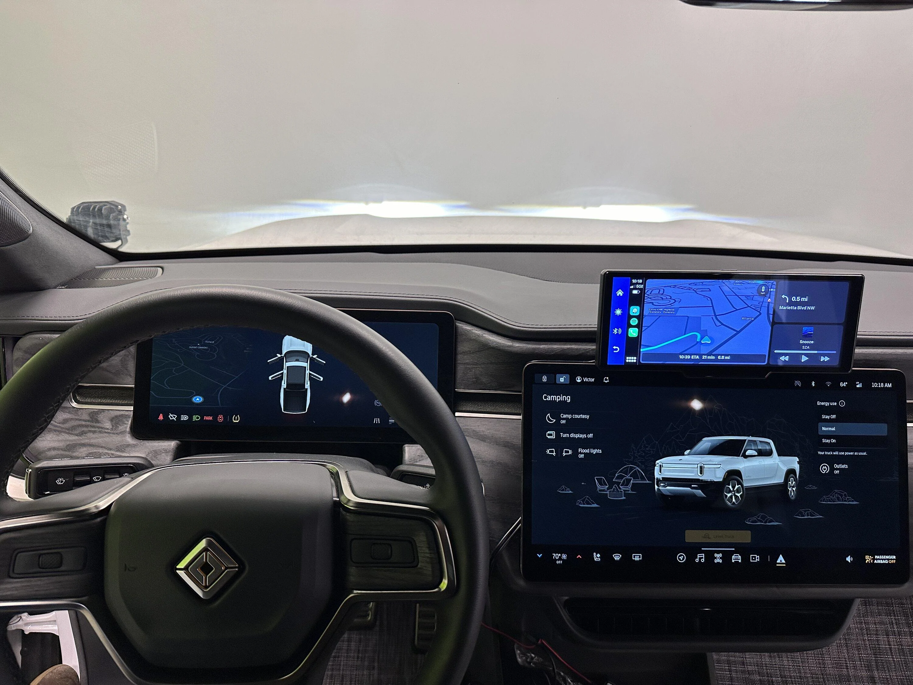 Rivian R1T R1S CarPlay & Android Auto Smart Dash Screen has arrived!  New from EVSportline.com screen 2