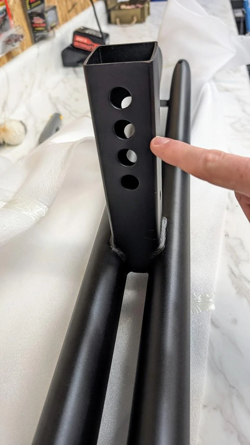 Rivian R1T R1S VANGUARD VGPDB-1919BK Black Powdercoat Classic Double Layer Hitch Step installed 1700861067222