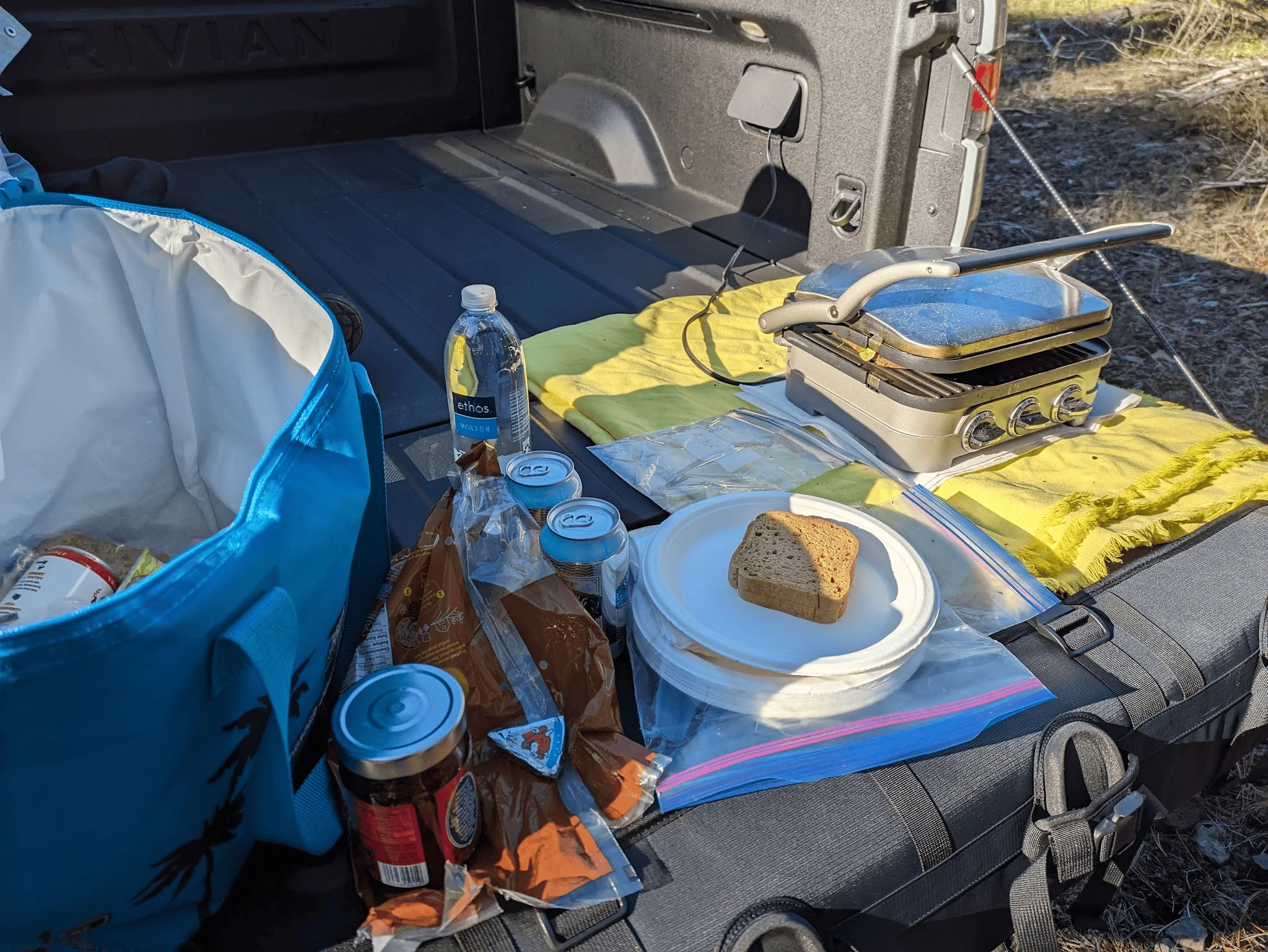 Rivian R1T R1S The Bike Tailgate Pad makes a perfect Christmas Tree transporter - Our day trip in the mountains 1701049942799