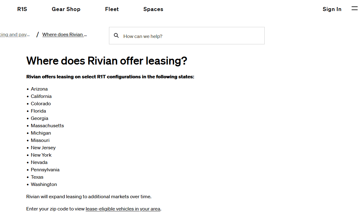 Rivian R1T R1S Rivian R1T Leasing Now Available 1701127325518