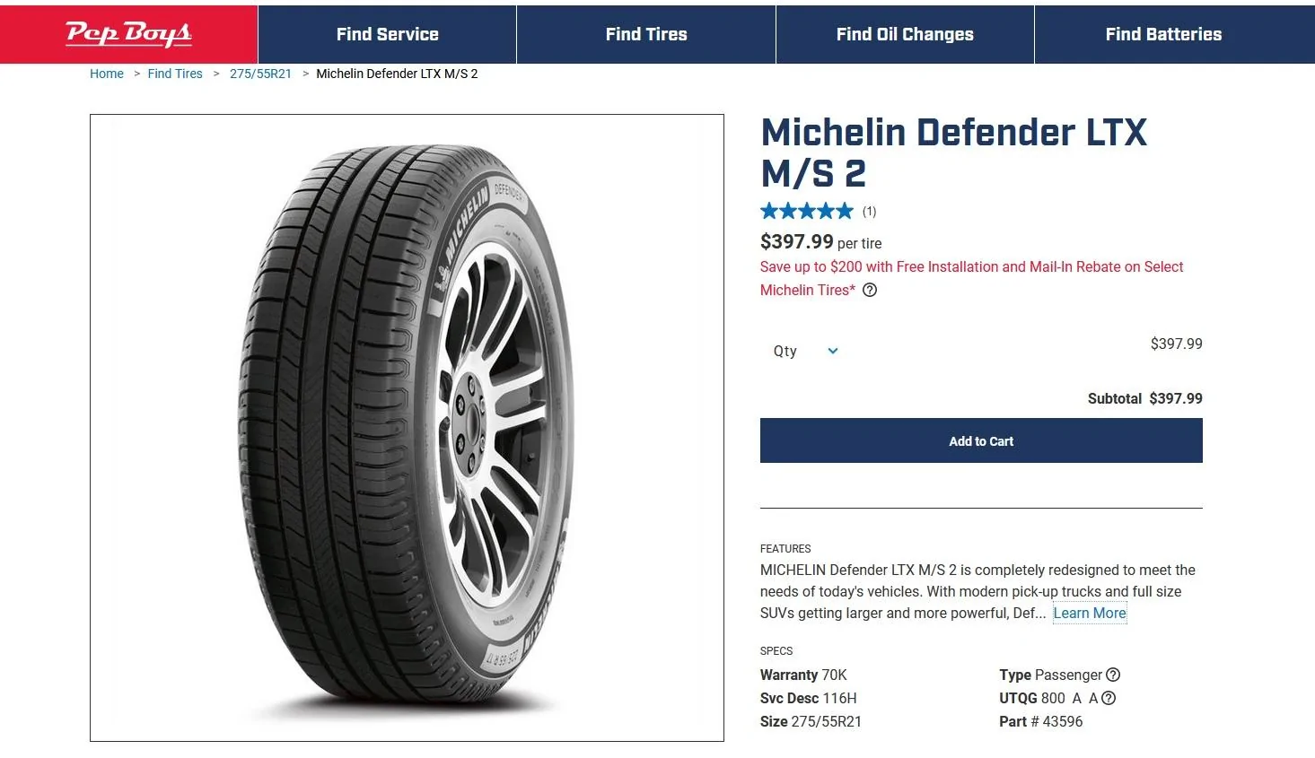 Rivian R1T R1S 21" tread replacement tir