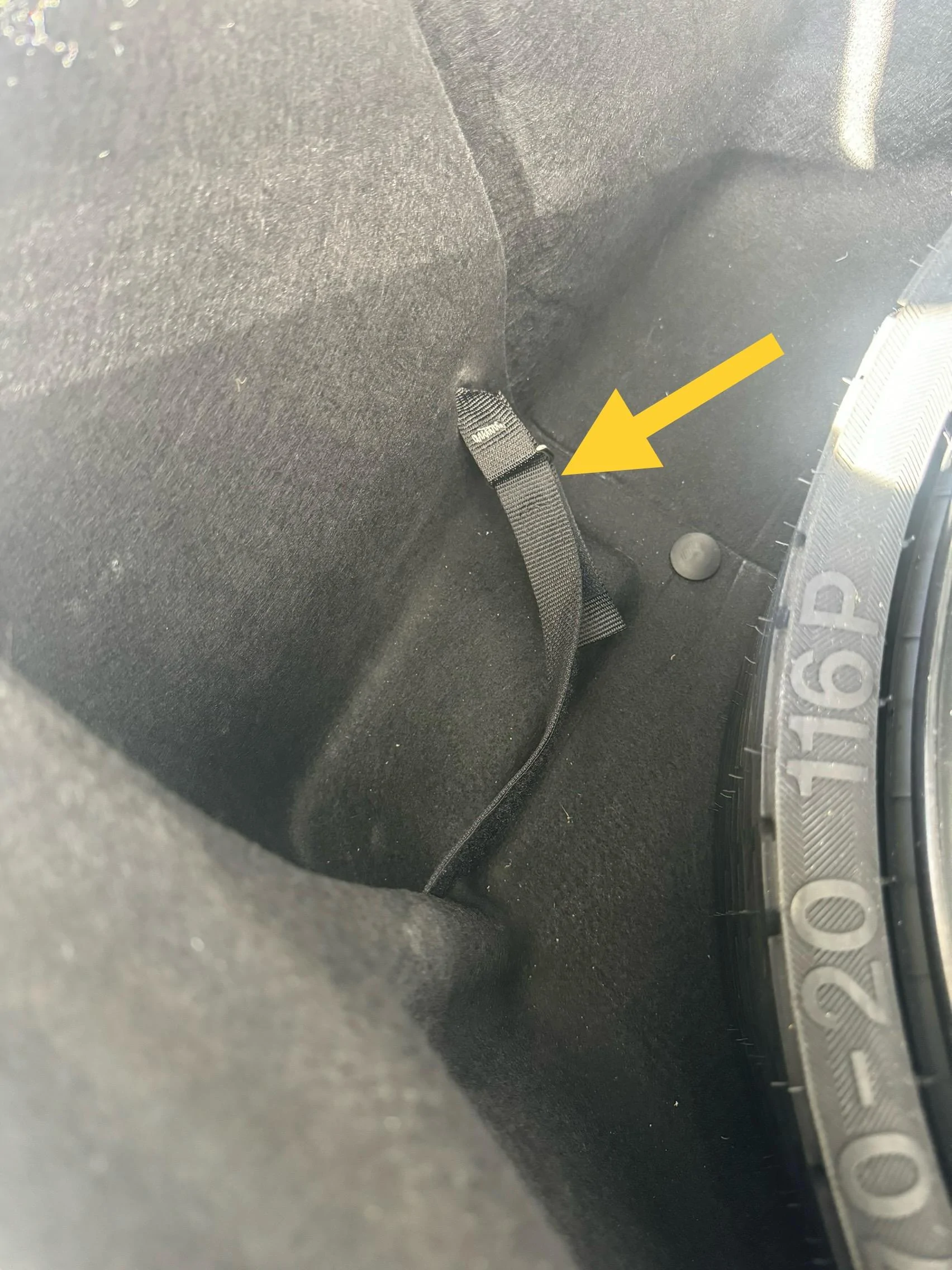 Rivian R1T R1S R1S Spare Tire Well: Velcro Strap? IMG_3742