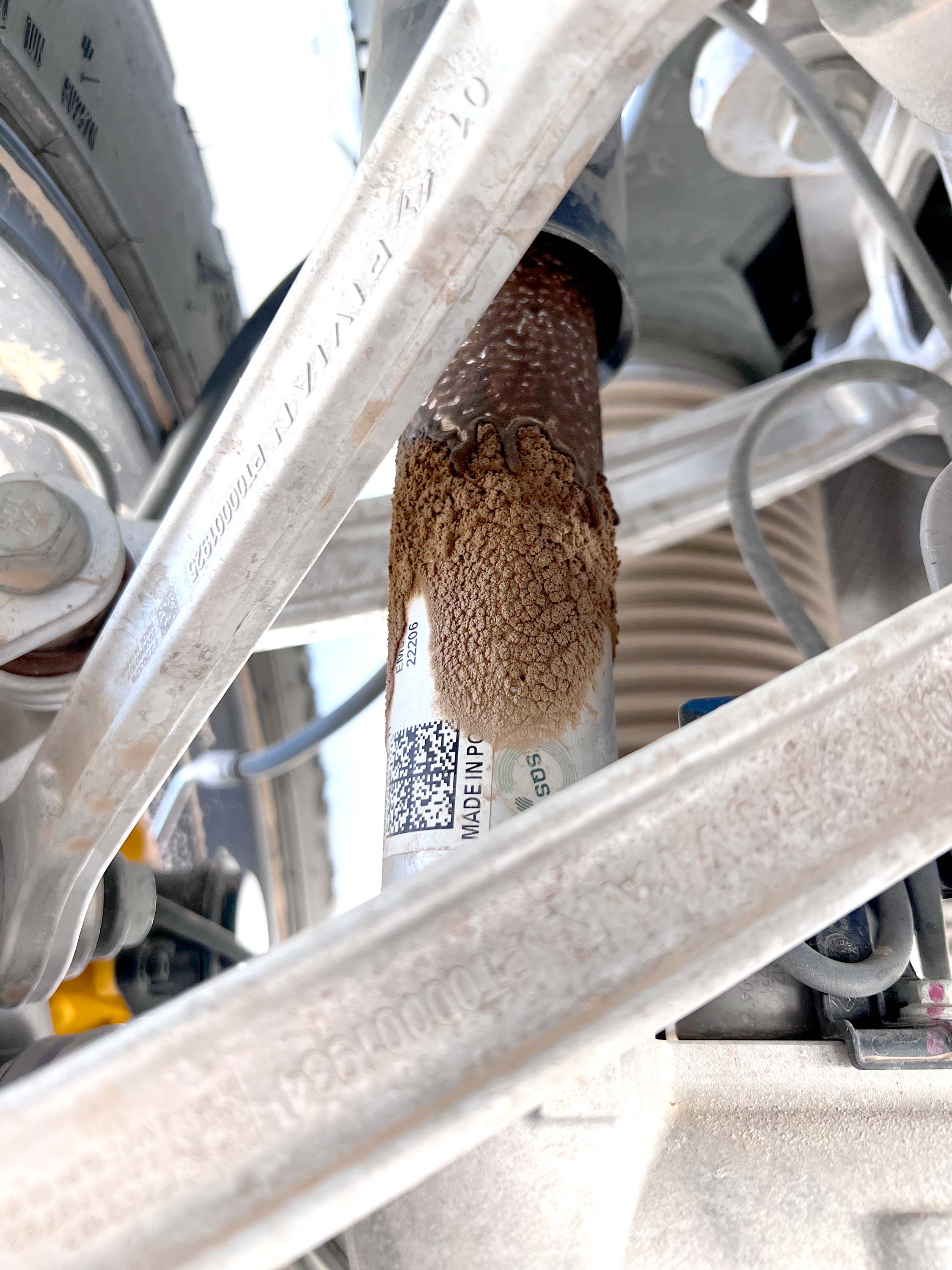Rivian R1T R1S Check your shocks. Mine are leaking after 10k miles / 9 months. shock