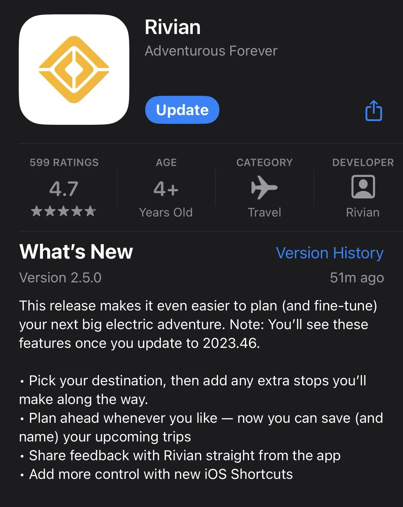 Rivian R1T R1S New iOS App Update v2.5.0! IMG_0475