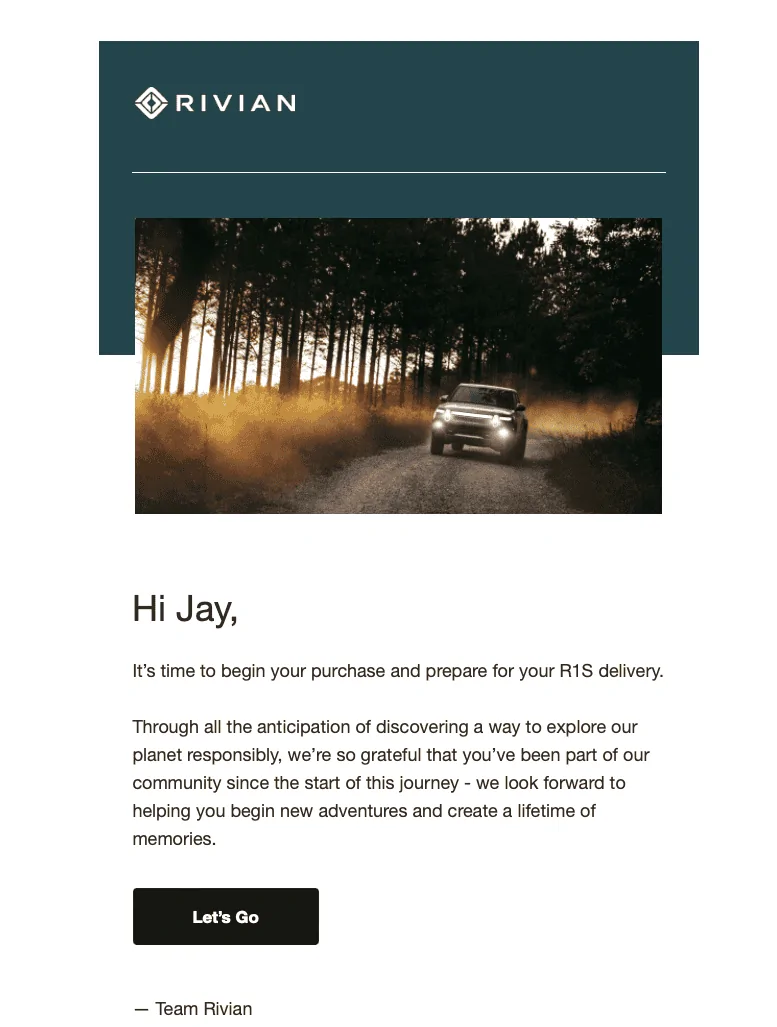 Rivian R1T R1S R1S Purchase in Progress - July 2023 Reservation Holder Screen Shot 2023-12-01 at 10.15.54 AM