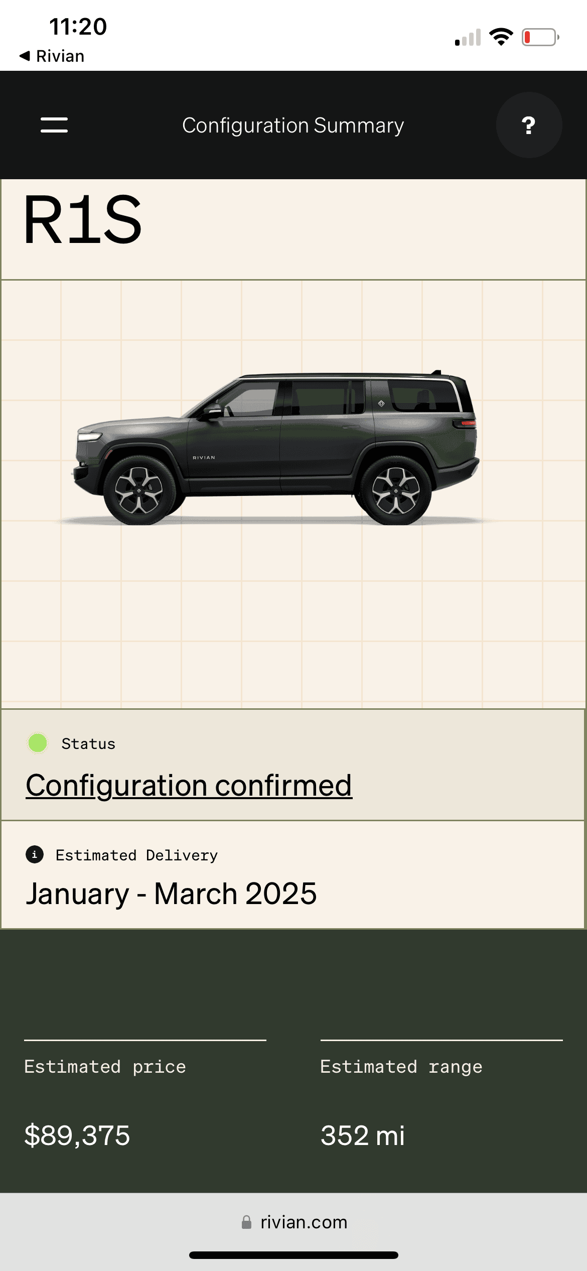 Rivian R1T R1S When is the November delivery estimate update happening? IMG_7966