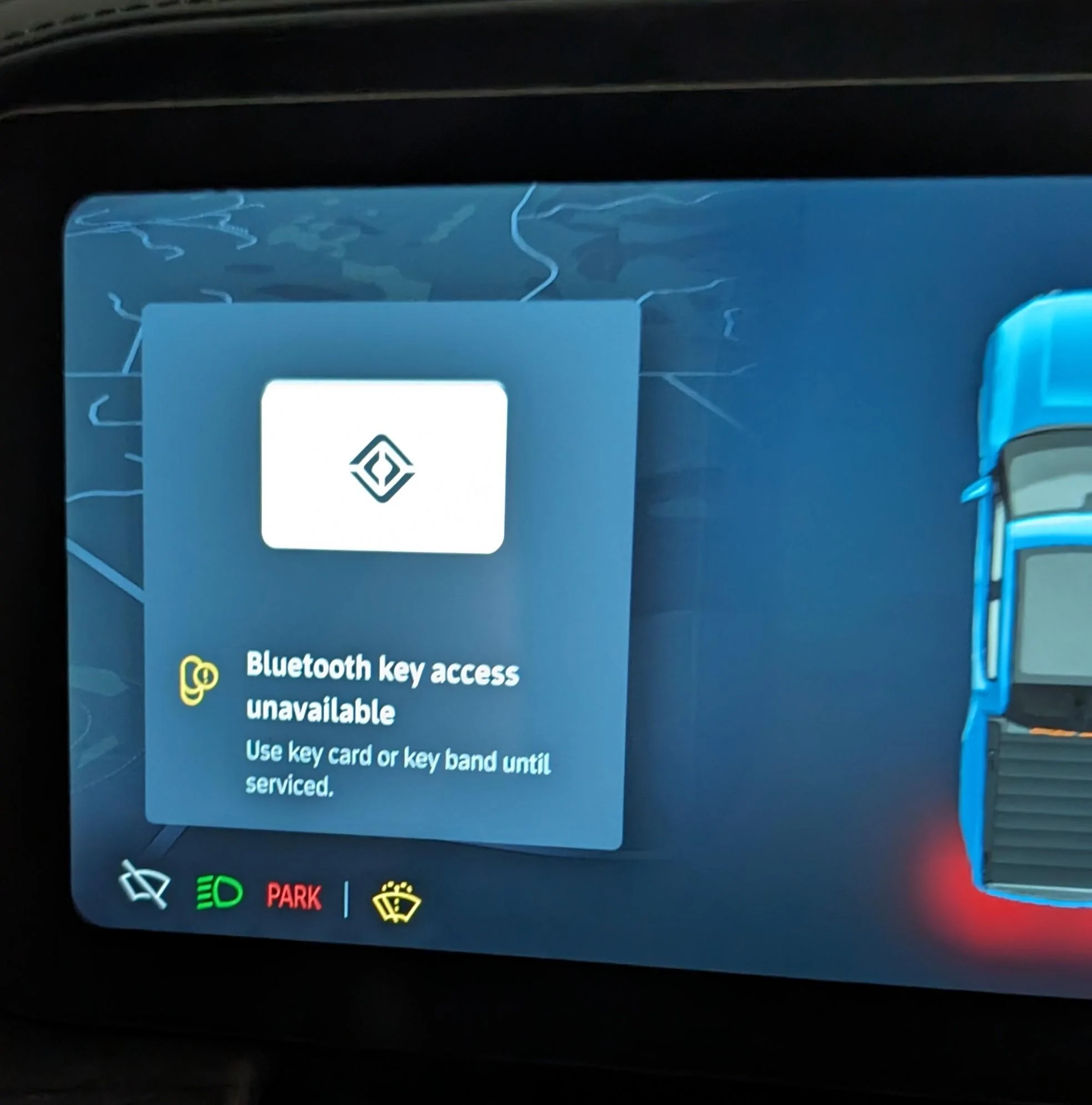 Rivian R1T R1S "Bluetooth key access unavailable" error after failed vehicle update. Anyone else? PXL_20231117_014302746