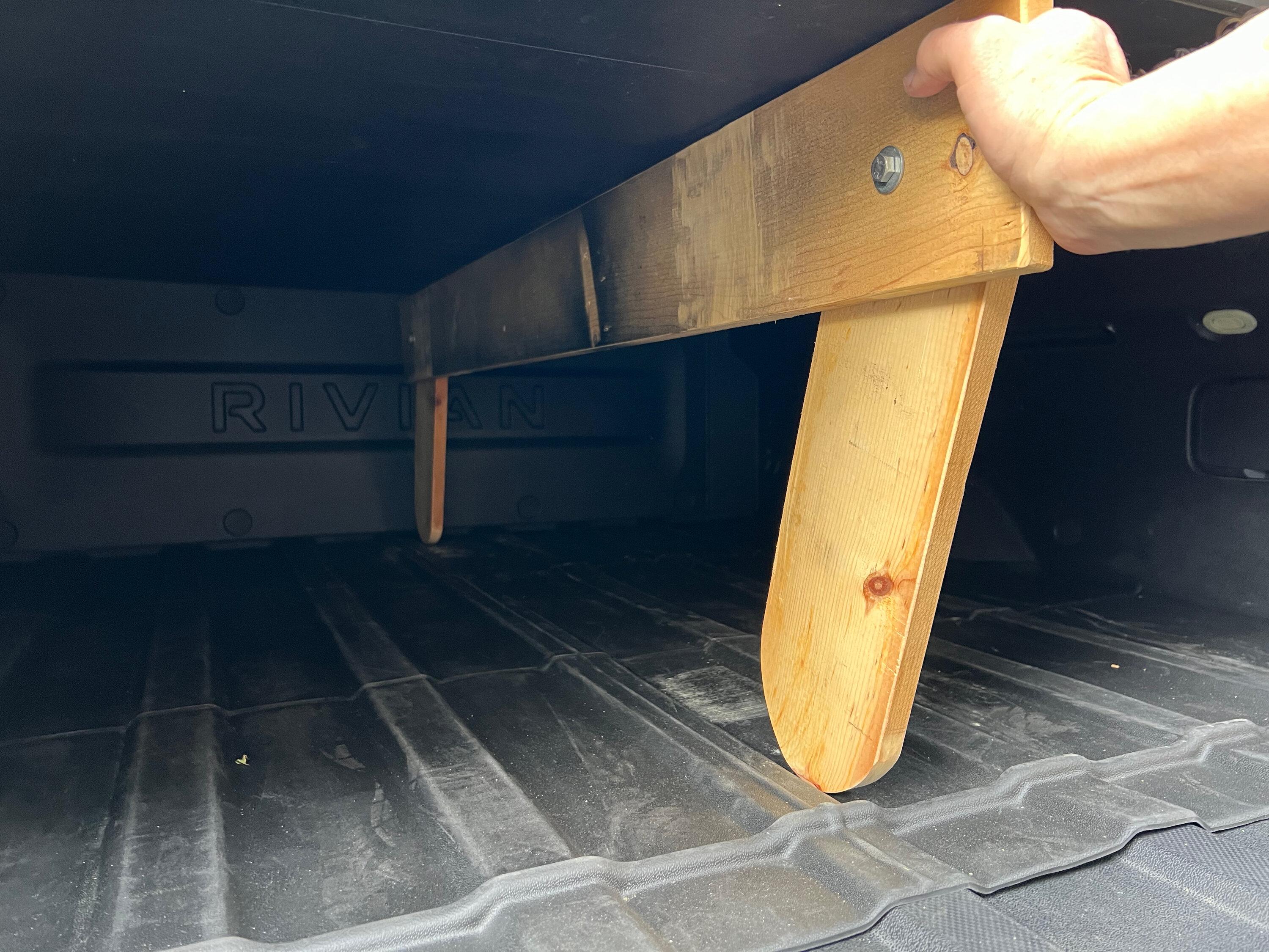 Rivian R1T R1S DIY Tonneau Cover - PVC Fence Planks with Bedliner Coating Support 1