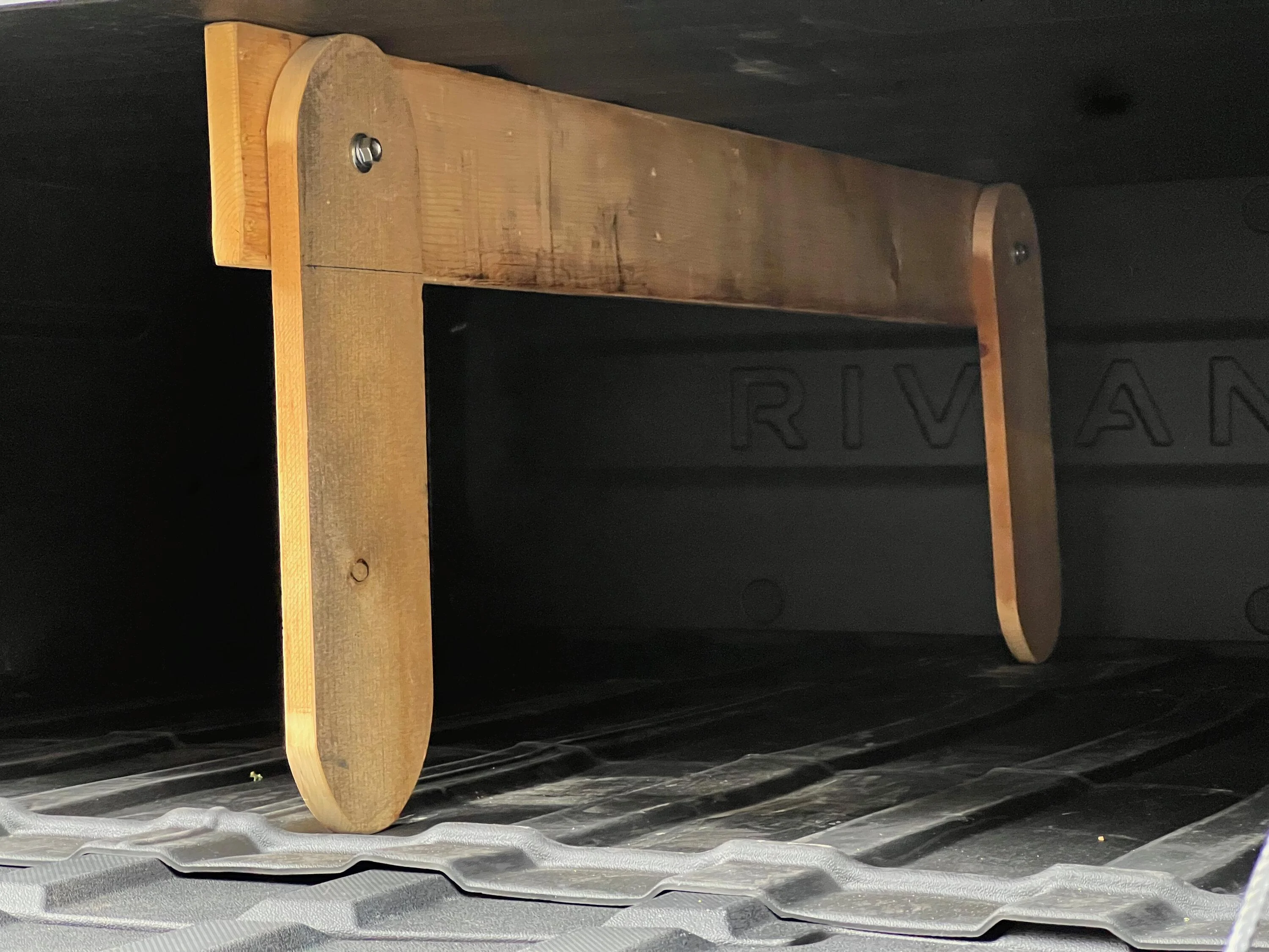 Rivian R1T R1S DIY Tonneau Cover - PVC Fence Planks with Bedliner Coating Support 2