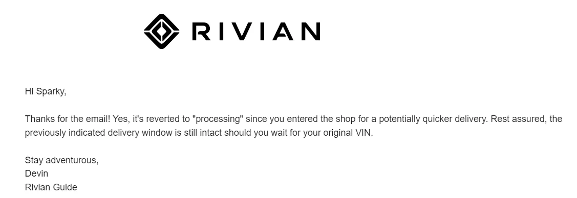 Rivian R1T R1S When is the November delivery estimate update happening? 1701972203008