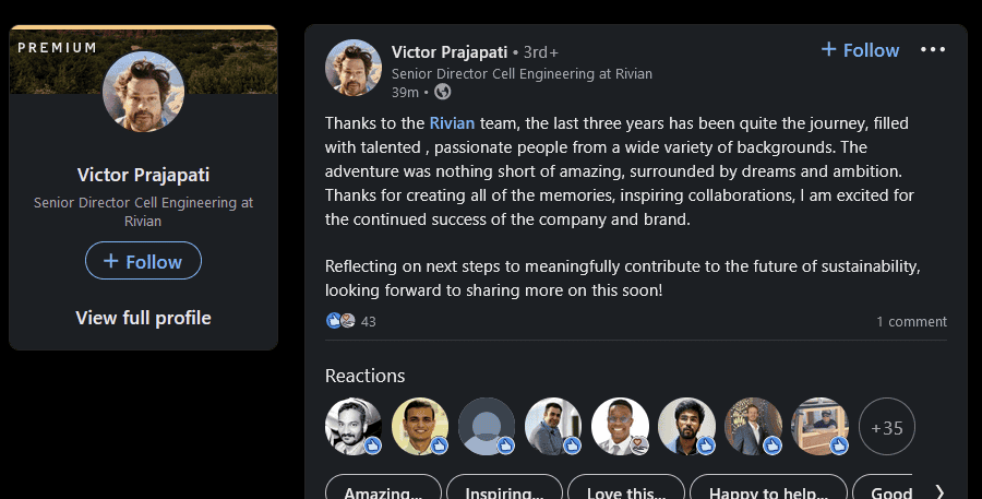 Rivian R1T R1S Rivian laid off about 20 members of its battery cell development team 1702053953014