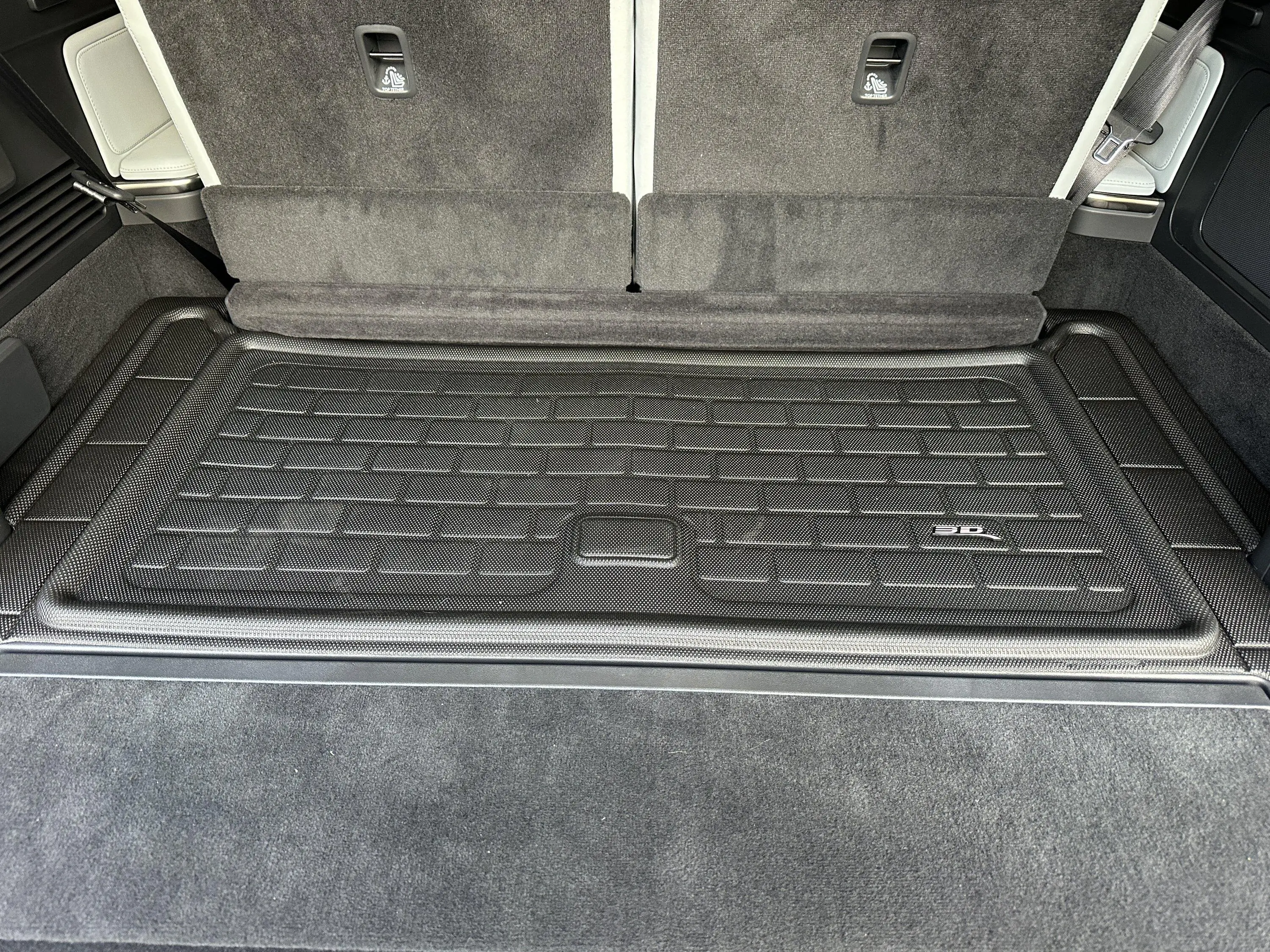 Rivian R1T R1S 3D Maxpider 3rd row seat back mat IMG_8449