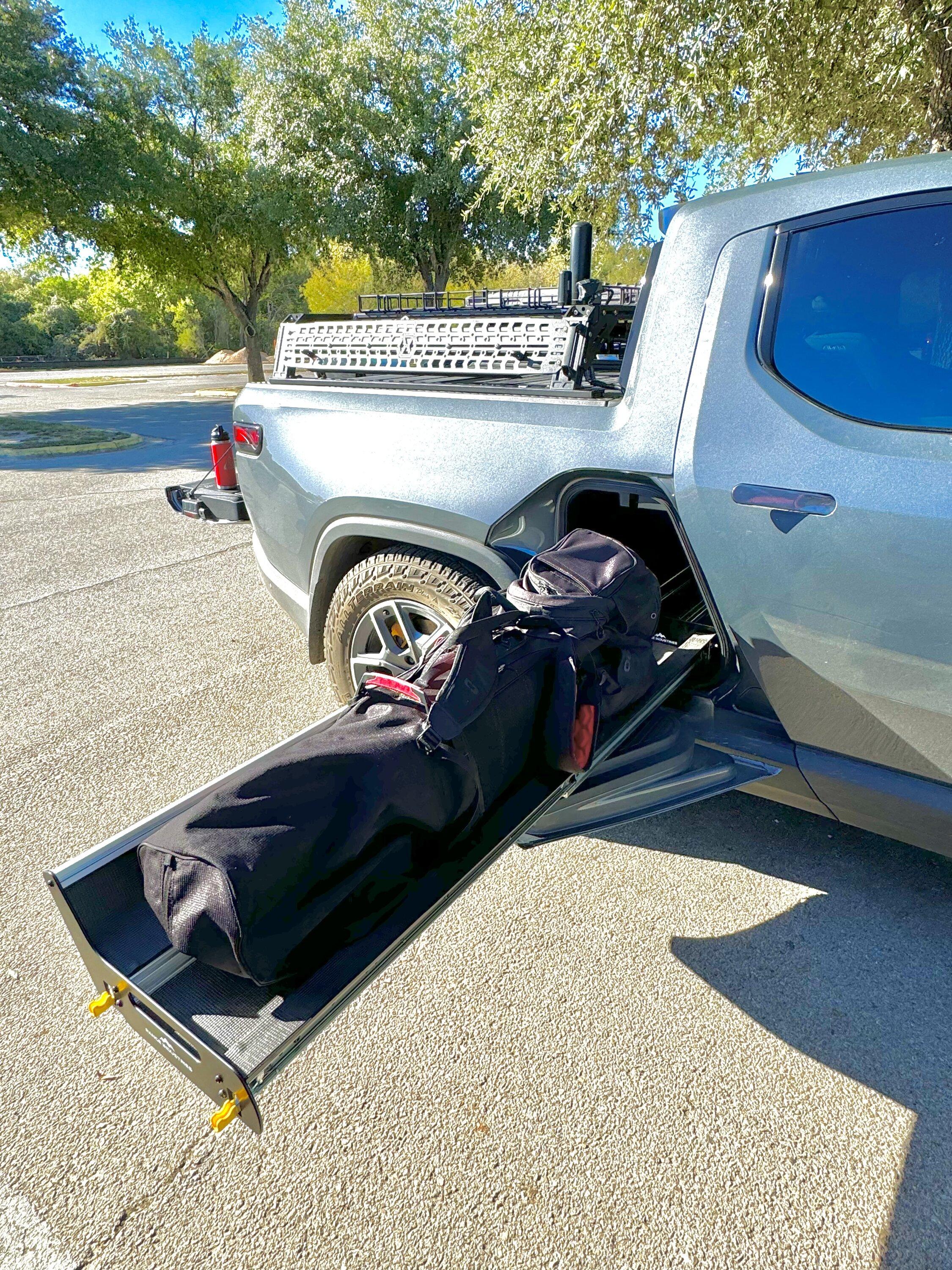 Rivian R1T R1S Range Industries Gear Tunnel Slide IMG_4346