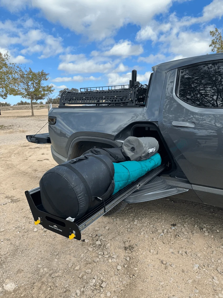 Rivian R1T R1S Range Industries Gear Tunnel Slide Screenshot 2023-12-10 at 1.35.00 PM