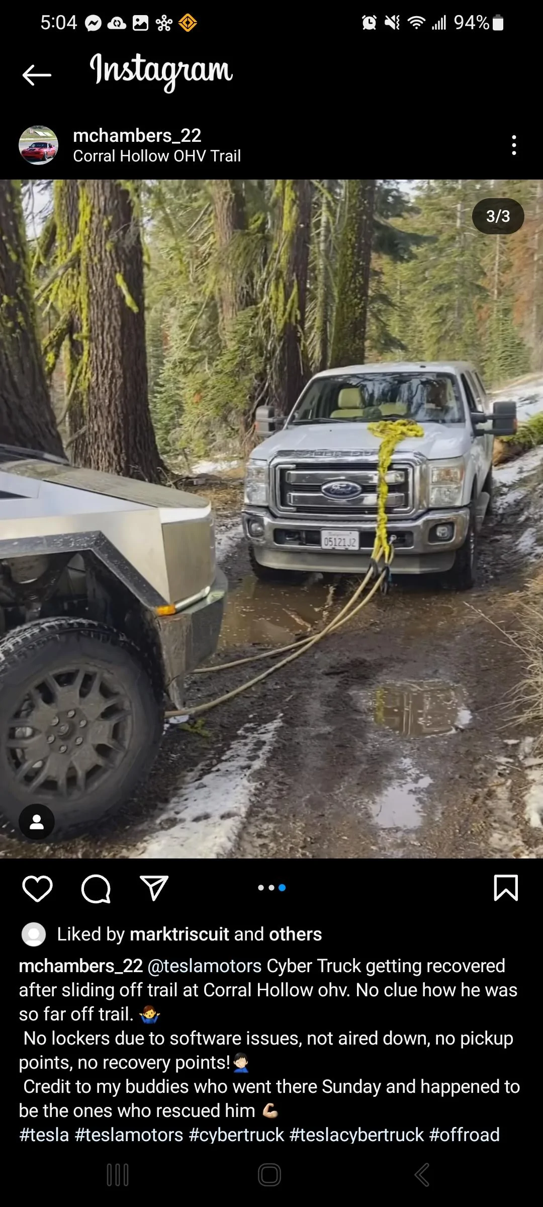 Rivian R1T R1S Cybertruck taking the road less traveled Screenshot_20231212_050425_Instagram