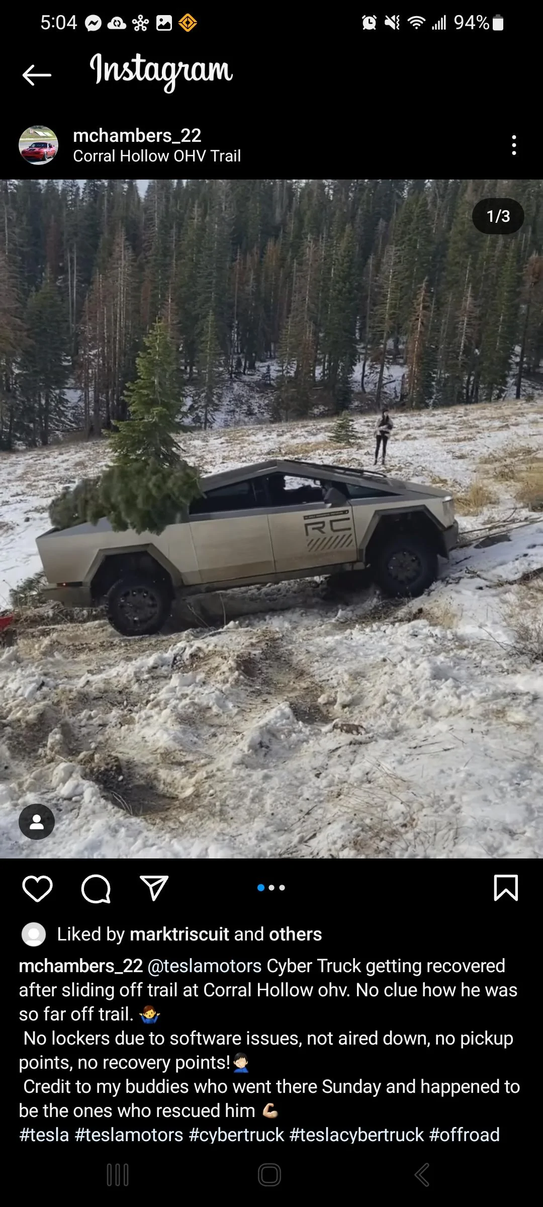 Rivian R1T R1S Cybertruck taking the road less traveled Screenshot_20231212_050431_Instagram