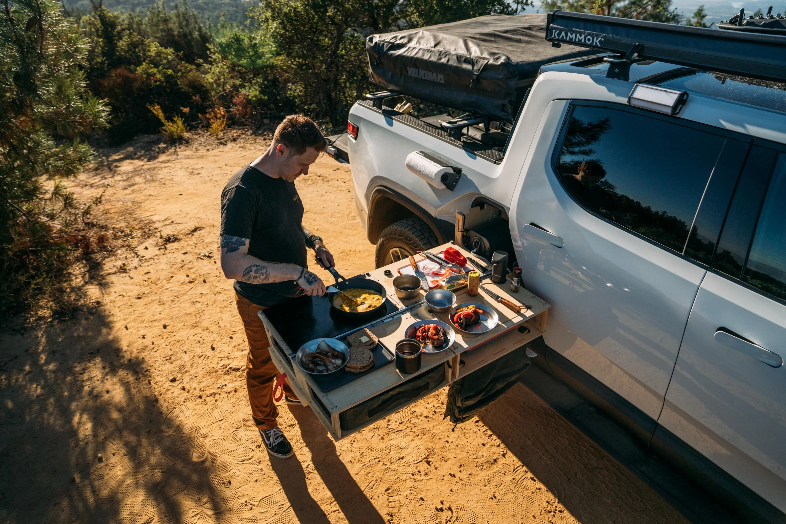 Rivian R1T R1S What fits in gear tunnel? kyson-dana-tas-dr-05334