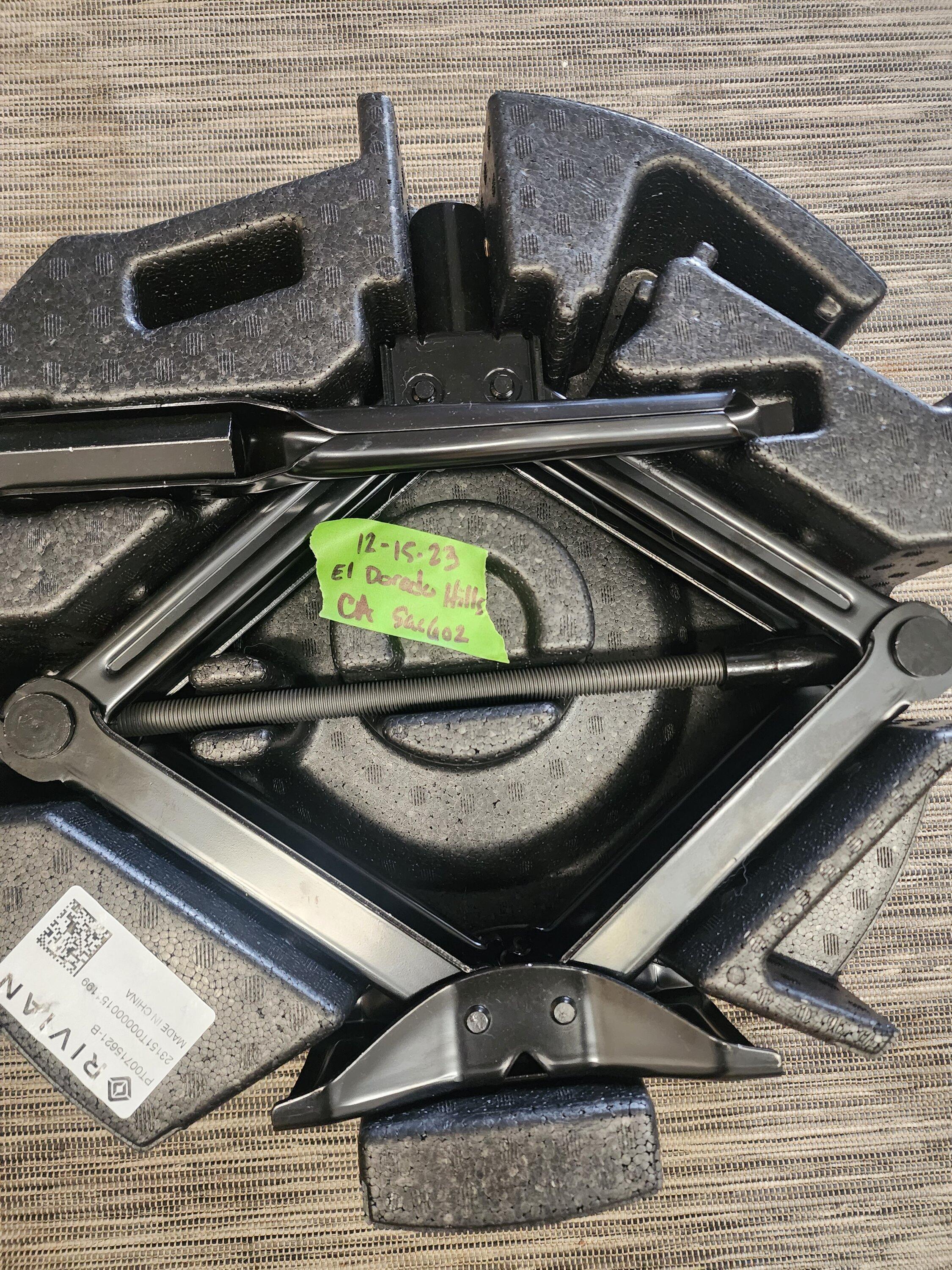 Rivian R1T R1S spare tire jack / lug wrench / insert for sale 20231215_112146