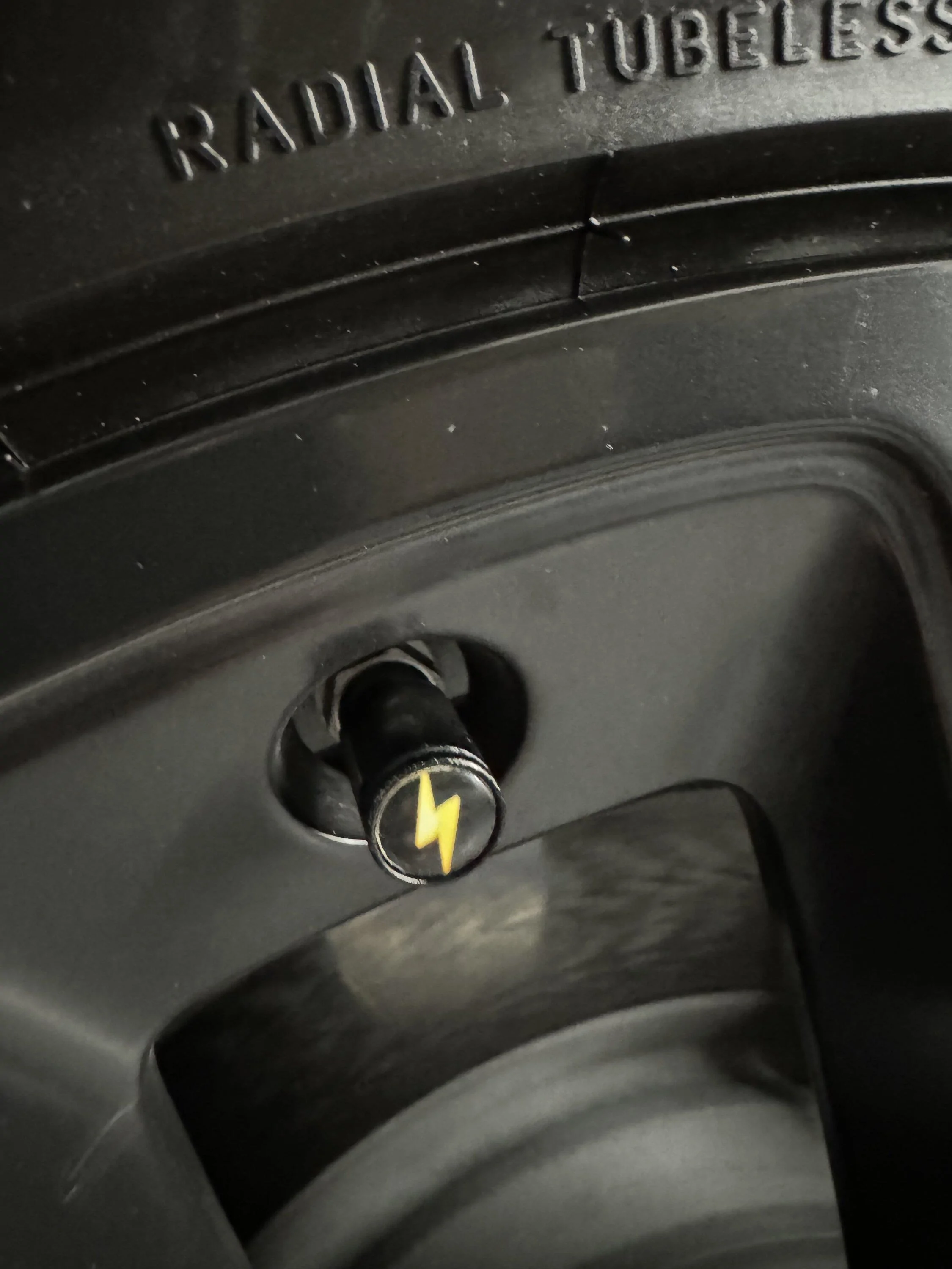 Rivian R1T R1S Best $ per smile upgrade... Yellow Car Tire Valve Stem Caps IMG_7440