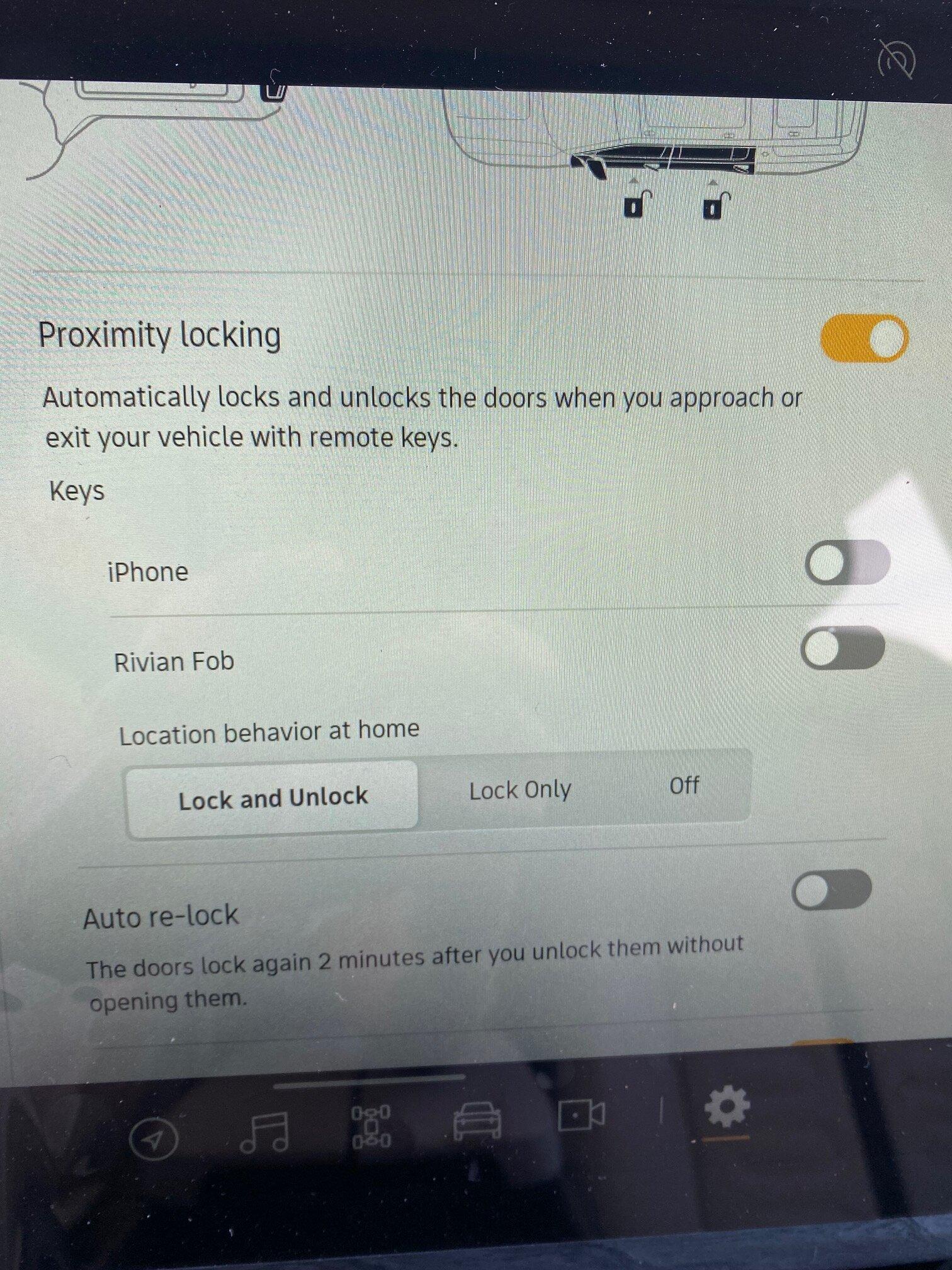 Rivian R1T R1S Proximity unlock is flawless now Rivian Proximity Settings