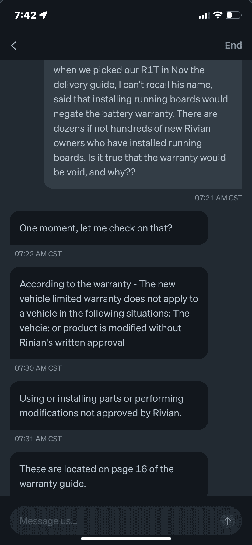 Rivian R1T R1S Rivian Says Running Boards Negate Battery Warranty IMG_3636