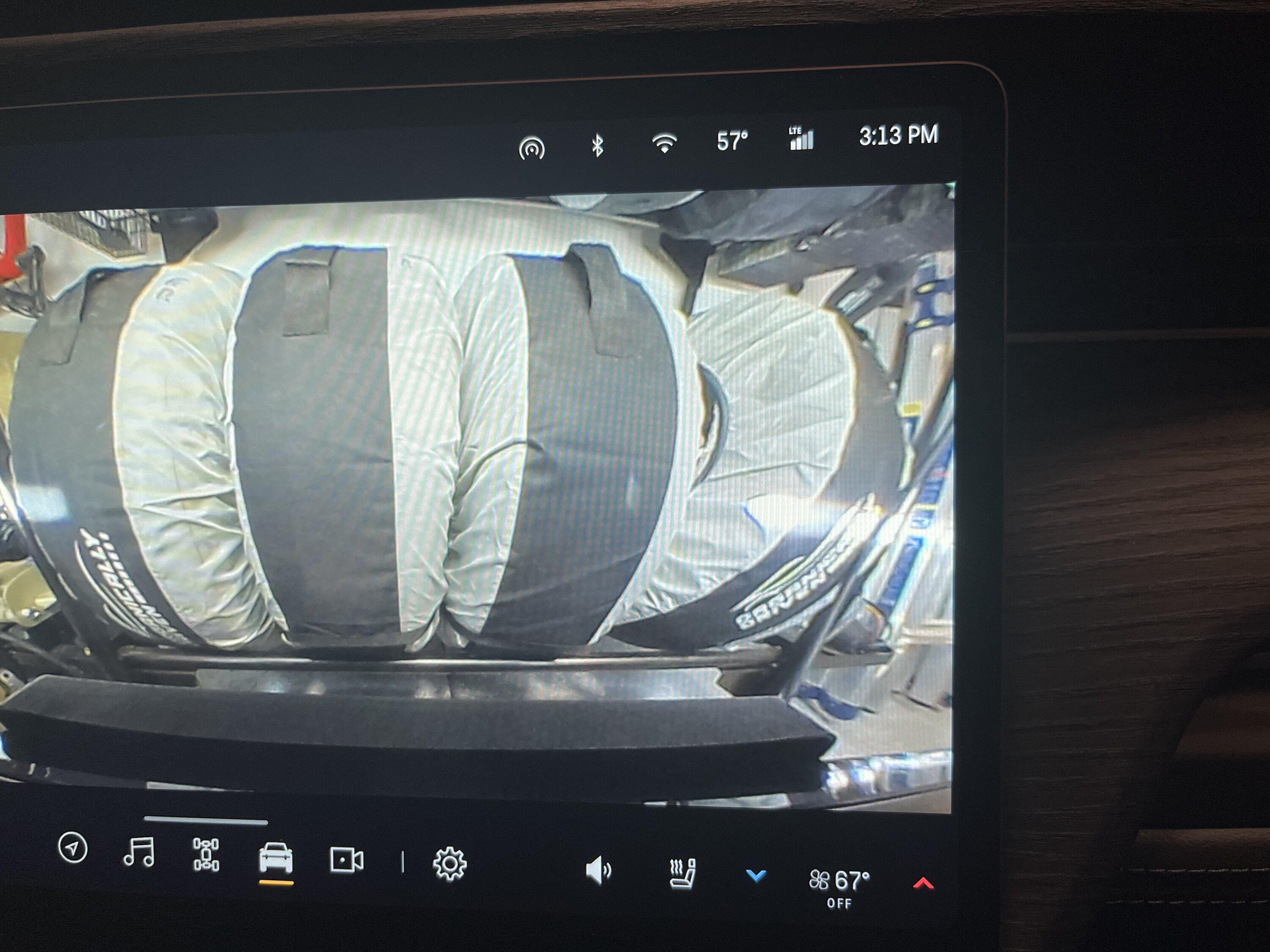 Rivian R1T R1S Camera View staying on after backing out and then shifting to Drive forward? image