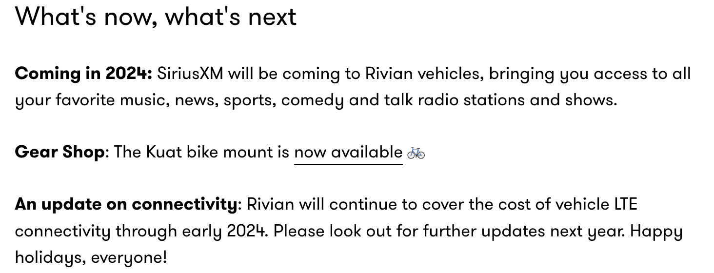 Rivian announces Free LTE Connectivity through early 2024 | Rivian Forum -  R1T R1S R2 R3 News, Specs, Models, RIVN Stock -- Rivianforums.com