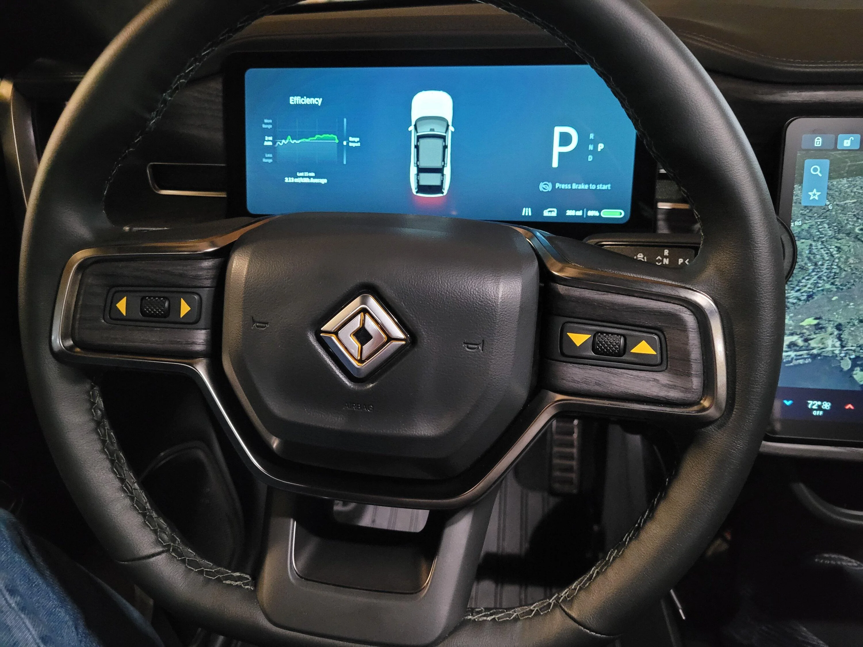 Rivian R1T R1S Steering Wheel Decals installed on controls 20231222_151800