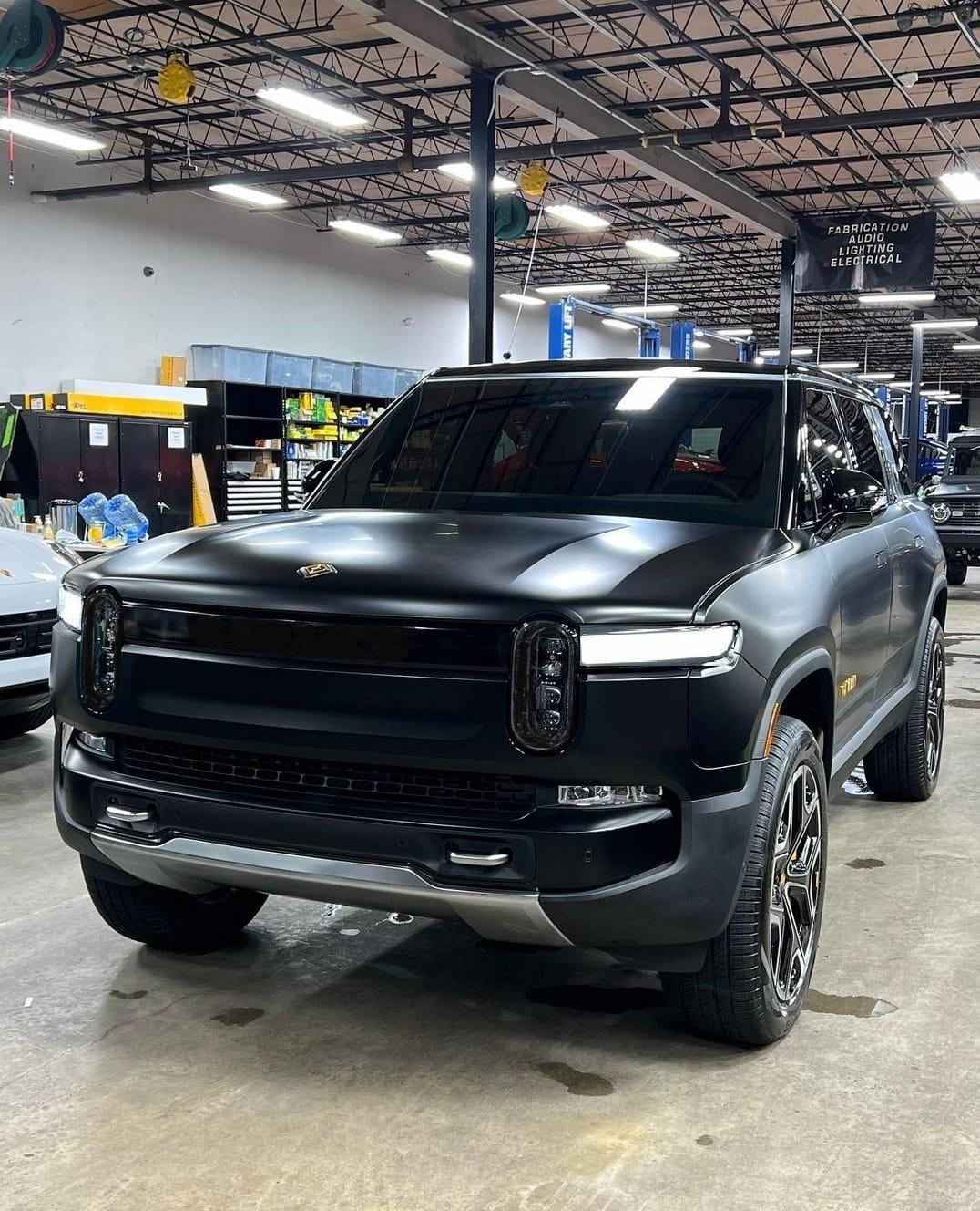 Rivian R1T R1S Mods For Less Cartoonish Front End? -lettering-light-bar-letters-cutout-vinyl-wrap-
