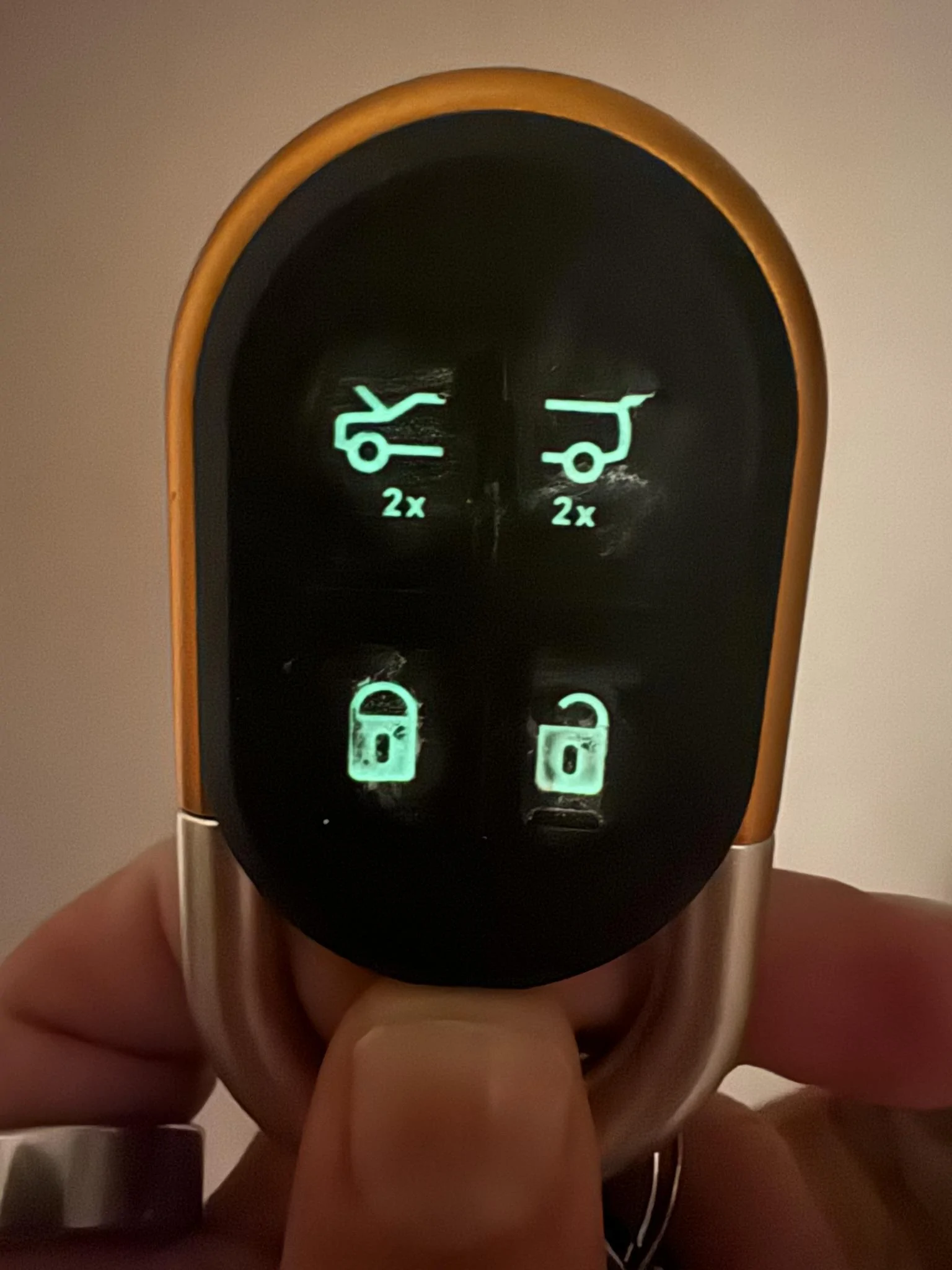 Rivian R1T R1S Glow in the dark painted key fob buttons... It glowsesss, precious! 1703133484236-jpeg