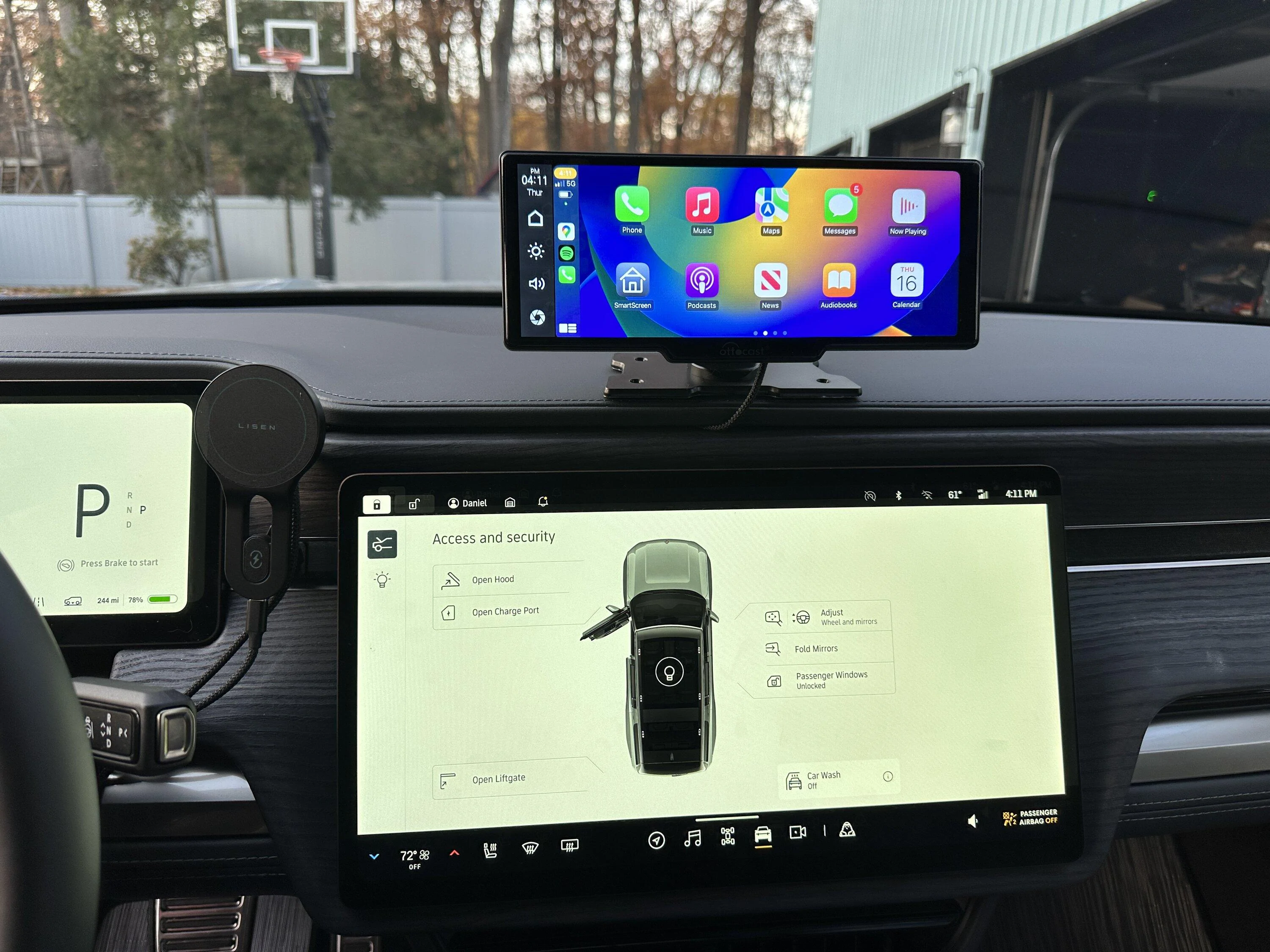 Rivian R1T R1S My EV Sportline CarPlay Display Hidden Wires Install IMG_8344