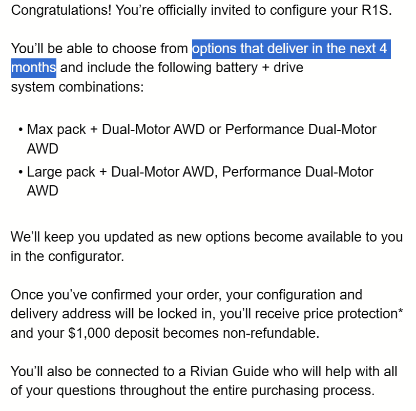 Rivian R1T R1S Rivian deposit refund refusal 1703548876942