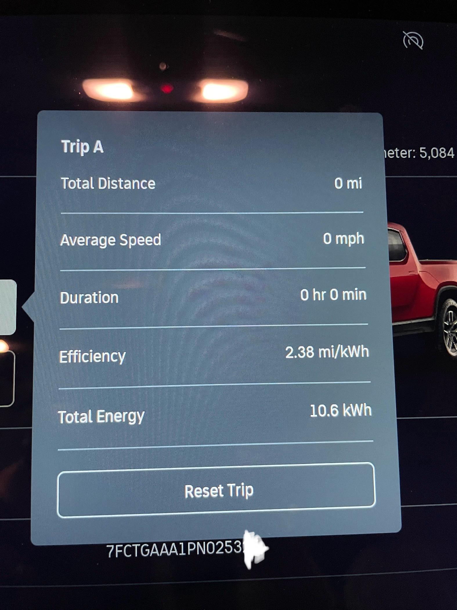 Rivian R1T R1S Vampire drain over the holidays - trip computer vs % IMG_5570