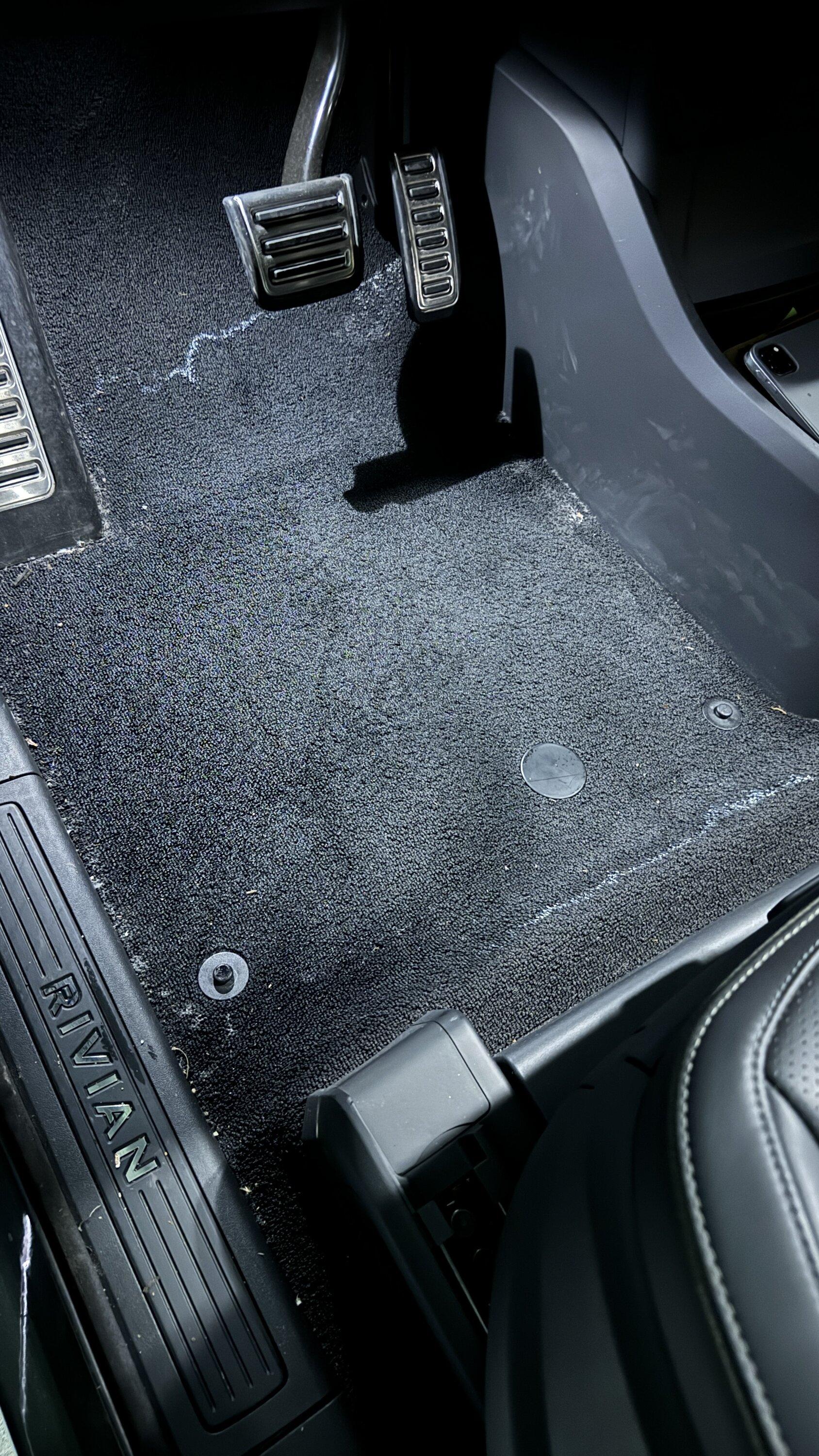 Rivian R1T R1S Water collecting under carpet IMG_0421