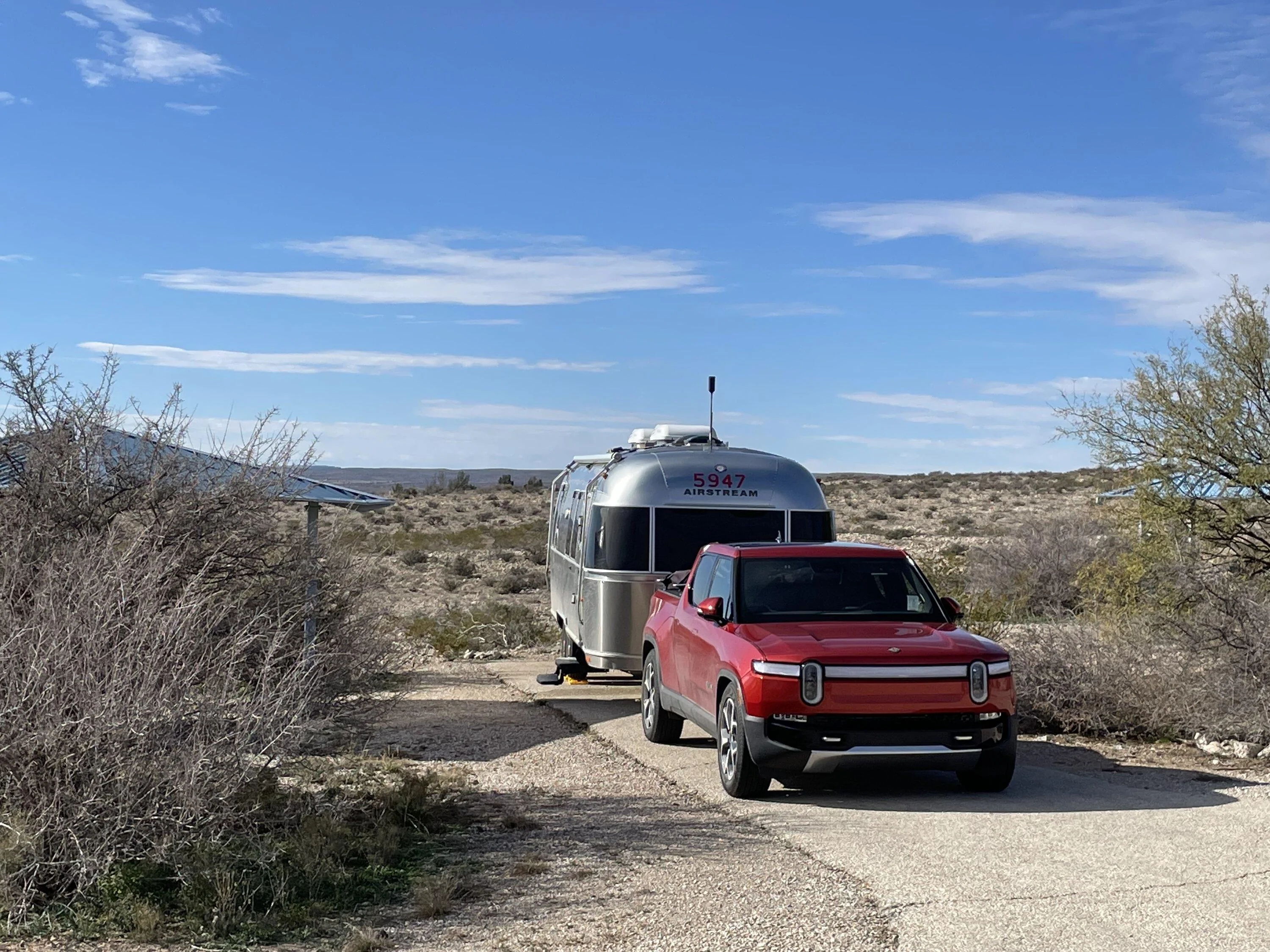 Rivian R1T R1S First 1800 Miles Towing Airstream with R1T IMG_2503