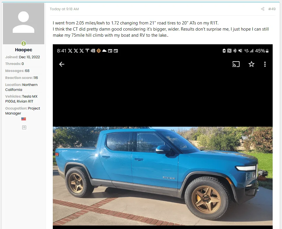 Rivian R1T R1S Cybertruck Highway Range Test by Out Of Spec 1704397888554