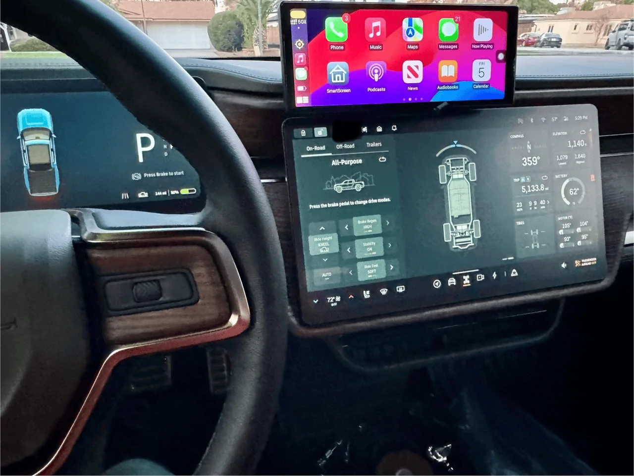 Rivian R1T R1S CarPlay & Android Auto Smart Dash Screen has arrived!  New from EVSportline.com 1704504554940