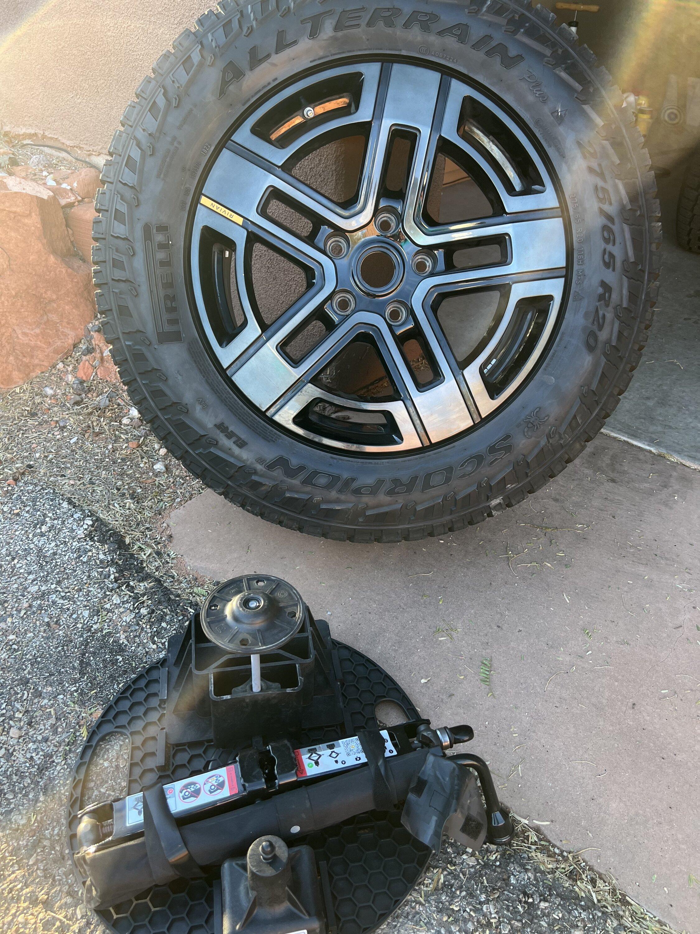 Rivian R1T R1S 20” AT Dark Spare Wheel kit IMG_2716