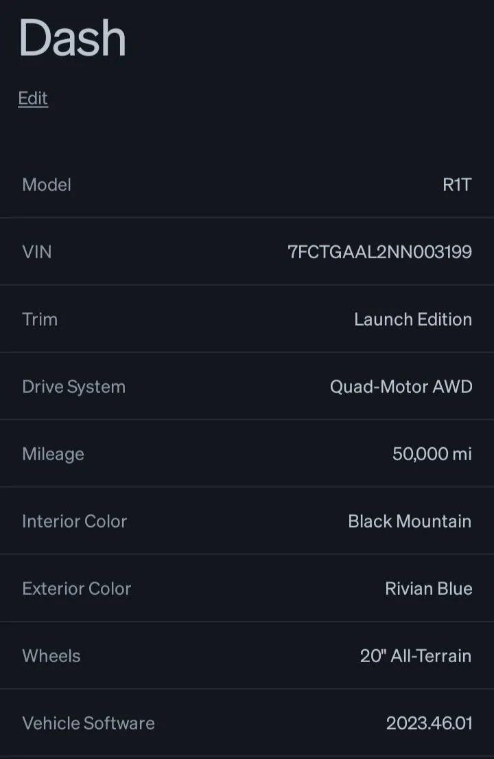Rivian R1T R1S 50,000 Mile Club -- Anyone Else? Screenshot_20240105_165802_Rivian