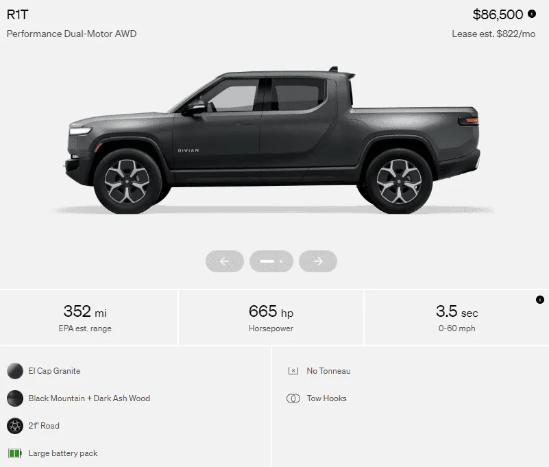 Rivian R1T R1S Lease Price Increase? Screenshot 2024-01-09 091951