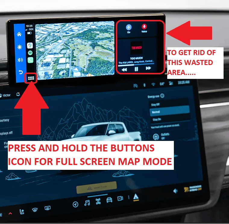 Rivian R1T R1S CarPlay & Android Auto Smart Dash Screen has arrived!  New from EVSportline.com 1704925098983