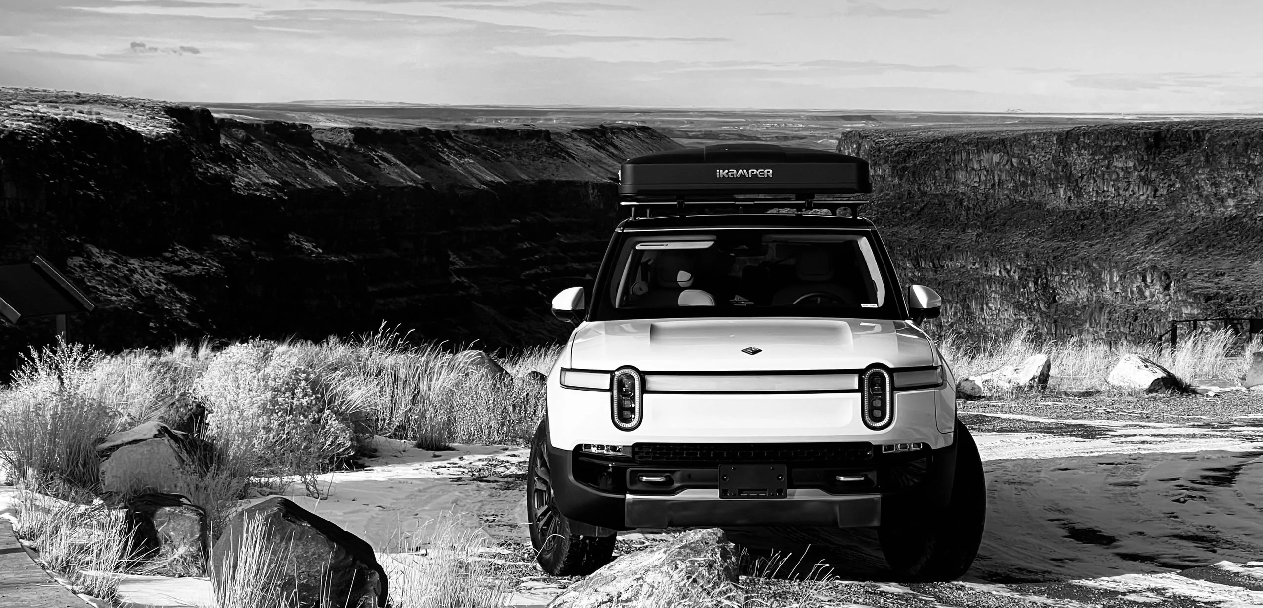 Rivian R1T R1S Yakima EXO Hitch Hauler installed for ski season Viv by Bruneau
